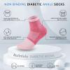 Bulinlulu Diabetic Socks for Men Women,6 Pairs Non Binding Ankle Diabetic Socks for Women Men Size 7-9 9-11(Bright-Medium) view 3