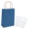 Fun Express Kraft Paper Gift Bags & White Tissue Paper Kit, Navy Blue, Medium, 6 1/2" x 9" view 1