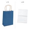 Fun Express Kraft Paper Gift Bags & White Tissue Paper Kit, Navy Blue, Medium, 6 1/2" x 9" view 2