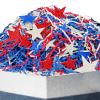 8.5 oz / 240g Patriotic Grass Basket Filler Bulk, Red White Blue Crinkle Cut Paper Shred with Stars for Gift Box, Basket Filling for DIY Crafts, 4th of July Independence Day Memorial Party Decorations view 1