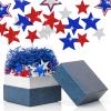 8.5 oz / 240g Patriotic Grass Basket Filler Bulk, Red White Blue Crinkle Cut Paper Shred with Stars for Gift Box, Basket Filling for DIY Crafts, 4th of July Independence Day Memorial Party Decorations view 4