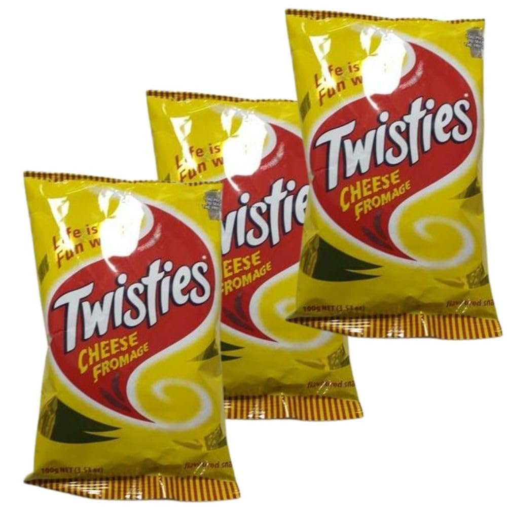 FIJI Twisties Cheese (Pack Of 3 x 250g) Unique Cheese Flavor Snack, Family Size Bag!