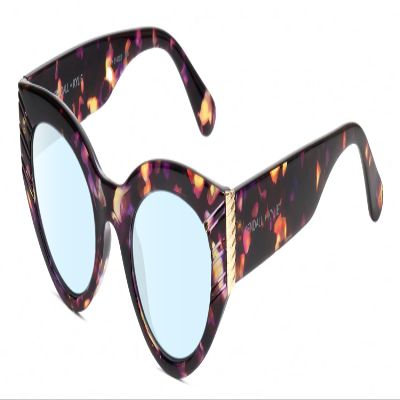 Calabria K+K ALEXANDRA Cat Eye Blue Light Filter Glasses +2.50 Violet Tortoise Havana Crystal Gold Women Chic Trendy Readers