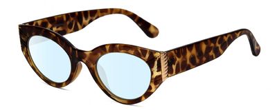 Calabria K+K ALEXANDRA Cat Eye Blue Light Filter Glasses +4.00 Amber Tortoise Havana Crystal Gold Womens Chic Trendy Readers