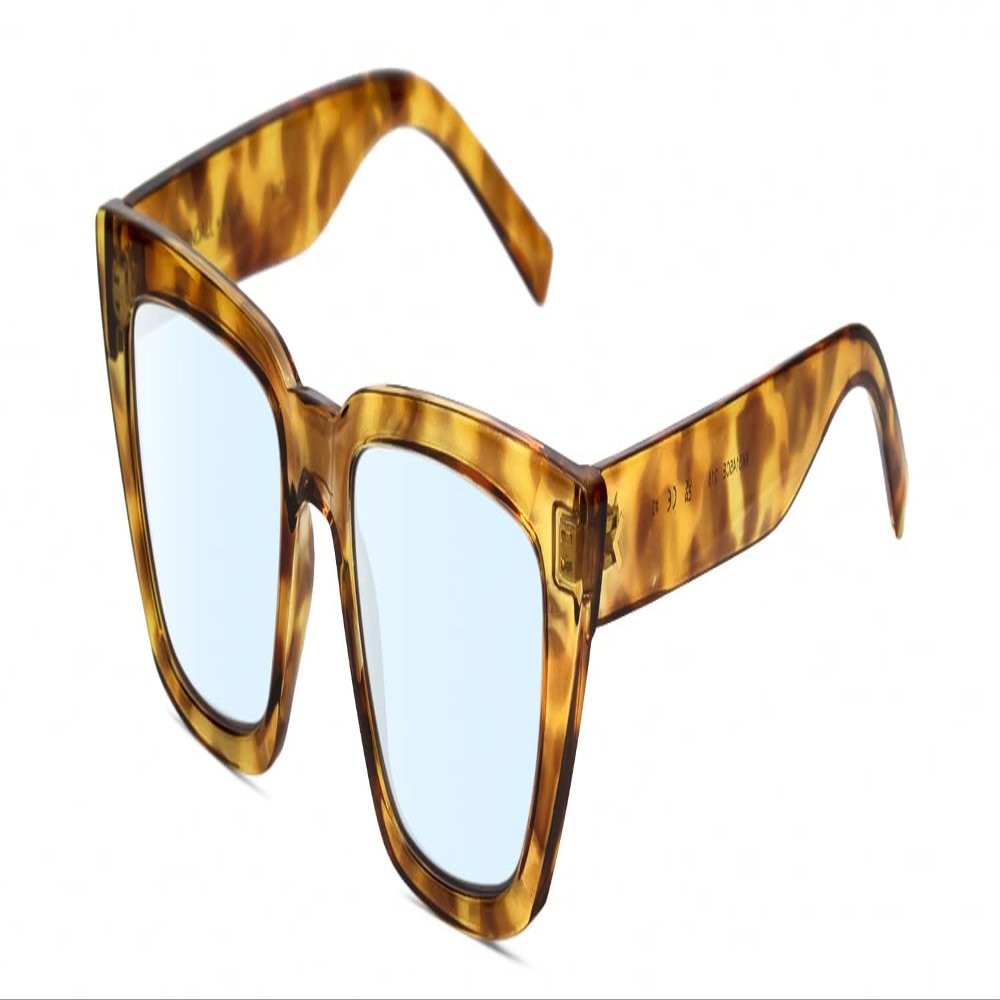 Calabria K+K SADIE Square Blue Light Filter Reading Glasses +0.00 Tortoise Havana Crystal Women Chic Trendy Readers Eyeglass