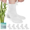 Revosoxs Diabetic Socks for Men Women,5 Pairs Bamboo Viscose Diabetic Ankle Socks for Women,Non-Binding Diabetic Socks(White-Large) view 1