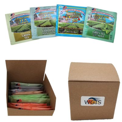 Tea Sampler Gift Set Featuring Charleston Tea Plantation Green Tea Bags - WGIS Gift Box Set #4 With Bonus Flavor Bag