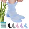 Revosoxs Diabetic Socks for Men Women,5 Pairs Bamboo Viscose Diabetic Ankle Socks for Women,Non-Binding Diabetic Socks(Bright-Large) view 1