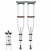 1 Pair Lightweight Folding Underarm Crutches, Height Adjustment Aluminum Walking Aid, with Underarm Pad and Hand Grip view 1