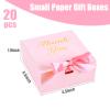 VGOODALL 20PCS Thank You Gift Boxes, 4.5x4.5x1.9Inches Mini Party Favor Boxes Pink Treat Bags with Bow Ribbon for Wedding Bridal Baby Shower Birthday Party view 2