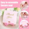 VGOODALL 20PCS Thank You Gift Boxes, 4.5x4.5x1.9Inches Mini Party Favor Boxes Pink Treat Bags with Bow Ribbon for Wedding Bridal Baby Shower Birthday Party view 3