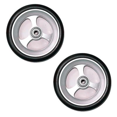 1 Pair 5" X 1 1/8" Sports Wheelchair Front Wheels Assembly, Anti-Slip Solid Wheelchair Replacement Wheel, Aluminum Rim with 5/16" (8 mm) Bearing