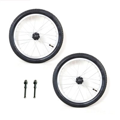 2 Pcs 16 Inch Manual Wheelchair Replacement Wheel, Non-Slip Solid/Inflatable Rubber Wheelchair Rear Wheels Assembly with 9/16" (14mm) Bearing (Color : Clear)