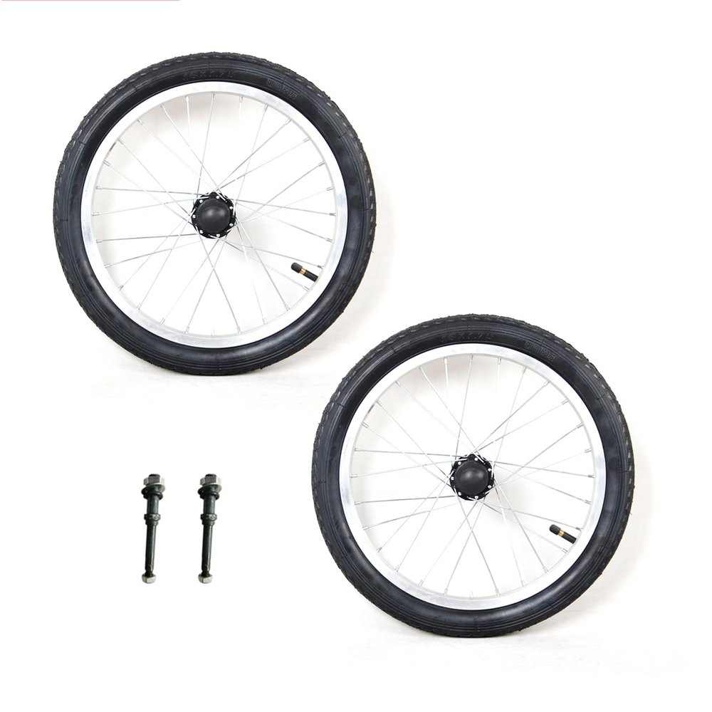 2 Pcs 16 Inch Manual Wheelchair Replacement Wheel, Non-Slip Solid/Inflatable Rubber Wheelchair Rear Wheels Assembly with 9/16" (14mm) Bearing (Color : Clear)