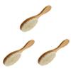 balacoo 3pcs Comfortable Hairdressing Brush with Natural Wool and Handle Versatile Shower Comb for Hair Cleaning and Scalp Massage for Bathing and Grooming White Khaki view 1