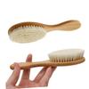 balacoo 3pcs Comfortable Hairdressing Brush with Natural Wool and Handle Versatile Shower Comb for Hair Cleaning and Scalp Massage for Bathing and Grooming White Khaki view 4