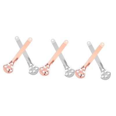 Mobestech 6pcs Stainless Steel Tongue Scrapers Handle for Bad Breath Removal and Oral Lightweight Portable Cleaning Tools for Adults and Travel