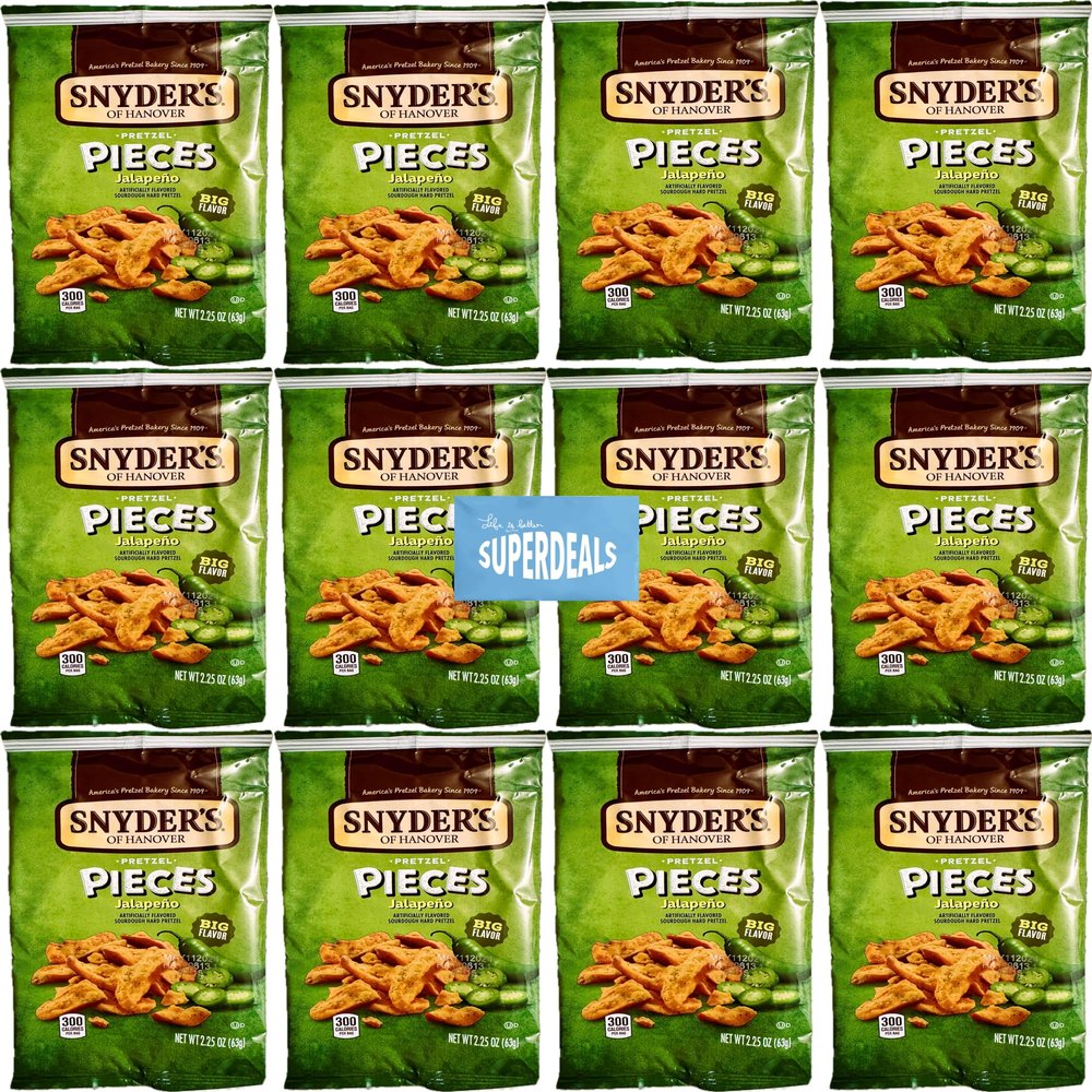 Snyder's of Hanover Pretzel Pieces, Jalapeno, 2.25 oz Pack of 12 bundled by SUPERDEALS with mystery gift in every order