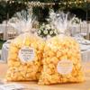 AIOMOB 50 Pack He Popped the Question Popcorn Bags Engagement Party Favors Decorations She Said Yes Sticker Clear Popcorn Favor Bags for Engagement Party Bridal Shower Wedding Supplies view 1