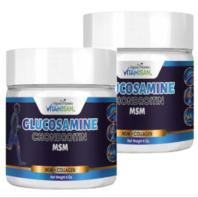 VITAMISAN Glucosamine Chondroitin MSM Collagen and Arnica Cream 4 OZ 2 Pack