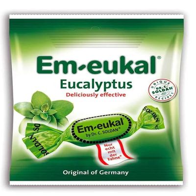 NineLife Basics Soothing Eucalyptus Symphony: Dr. Soldan's Em-Eukal Lozenges (50g) - Cool Relief for Cough & Throat, Naturally!, Green
