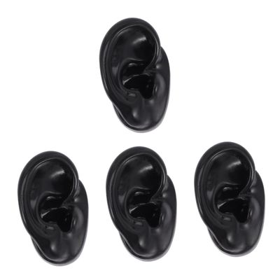 Mobestech 4pcs Professional Ear Model Earring Display Silicone Piercing Practice Human Ear Simulation
