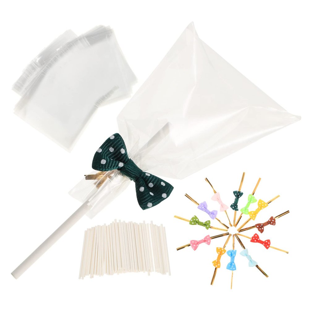 Zerodeko 1set Boy Girl Treat Bags Lollipop Packaging Accessories Ribbons Self-sealing Candy Pouches for Birthday Parties Handcraft Treat Holders and Giving