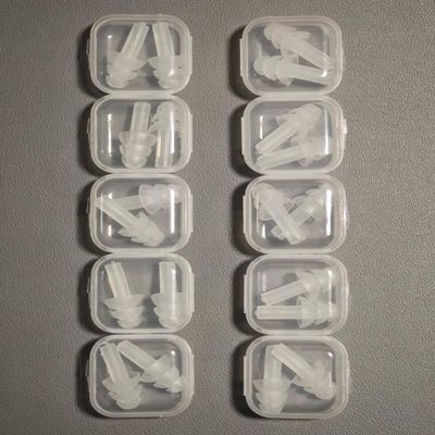 10 Pairs Noise Cancelling Ear Plugs, Premium Soft Silicone, Reusable, Waterproof, Hypoallergenic, Noise Reduction Earplugs for Swimming, Airplanes, Travelling, Sleeping & Snoring (Transparent Color)