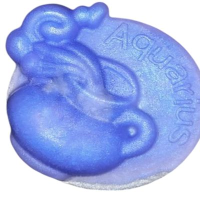 Aquarius Soap, Crystal Inside Soap, Gemstone Soap, Watermint and Clementine Scent, Zodiac Soap, Horoscope Gift, Vegan Bar Soap, Astrology