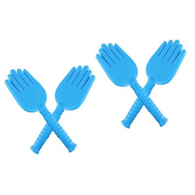 2 Pcs Silicone Material Hand Shape Beating Stick Tapping Back Pat for Body Massage Pat Palm Tool