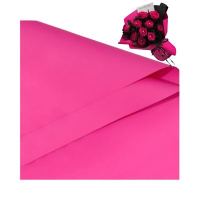 20 Sheets Waterproof Flower Wrapping Paper, Florist Bouquet Paper DIY Crafts,Wrapping Paper Gift Packaging Florist Bouquet Material 22 x 22inch (Dark Pink )