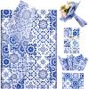 50 Sheets Moroccan Mosaic Tissue Paper,19.7 x 28 Inch Gift Wrapping Tissue Paper Blue Tiles Partern Art Tissue for Wedding Invitation Bridal Shower Wedding DIY Crafts view 1
