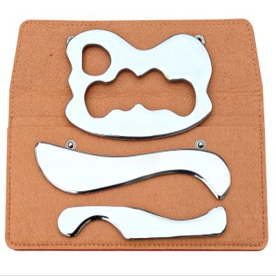 3 in 1 Stainless Steel Gua Sha Muscle Scraper Massage Tool IASTM Tool Set for Soft Tissue Therapy and Reduce Arms,Back, Legs, Shoulder Muscle Pain3-Set