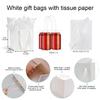 Aosric White Gift Bags with Tissue Paper, 24 Pack 6x6x6 In Square Reusable Goodie Bag for Christmas Gifts, Halloween Treats, Wedding, Baby Shower, Birthday Party Favor, Return Gifts view 2