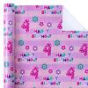 WRAPAHOLIC 4th Birthday Wrapping Paper - Mini Roll - 17 Inch x 33 Feet - Pink Floral and Happy Birthday Wrapping Paper for Girls, Party, Holiday view 2