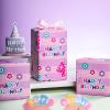 WRAPAHOLIC 4th Birthday Wrapping Paper - Mini Roll - 17 Inch x 33 Feet - Pink Floral and Happy Birthday Wrapping Paper for Girls, Party, Holiday view 4