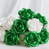 Quhora 1-1/2" x 25 Yards Satin Ribbon, Green Silk Ribbon Ideal for Gift Wrapping, Floral Bouquets, Crafts, Wedding Party Decorations, Christmas and Sewing Projects view 3