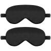 2 Pack Sleep Mask Silk Eye Mask Cover for Sleeping, Soft Satin Blindfold with Elastic Strap, Comfortable Night Sleeping Mask for Women Men (Black) view 1
