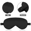 2 Pack Sleep Mask Silk Eye Mask Cover for Sleeping, Soft Satin Blindfold with Elastic Strap, Comfortable Night Sleeping Mask for Women Men (Black) view 3