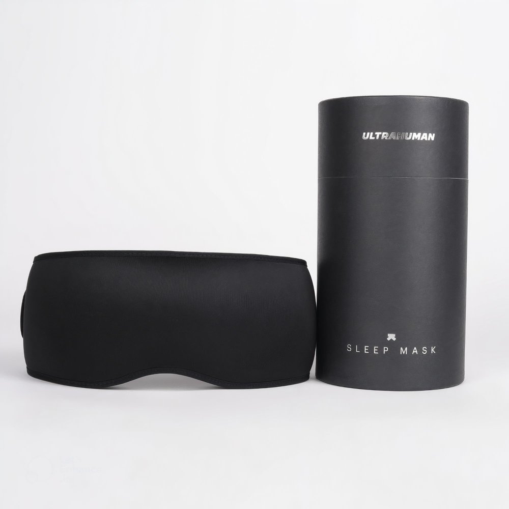 Ultrahuman Sleep Mask for Women and Men  Comfortable Premium Blackout Eye Mask for Sleep, Soft 3D Sleeping Mask with Travel Pouch