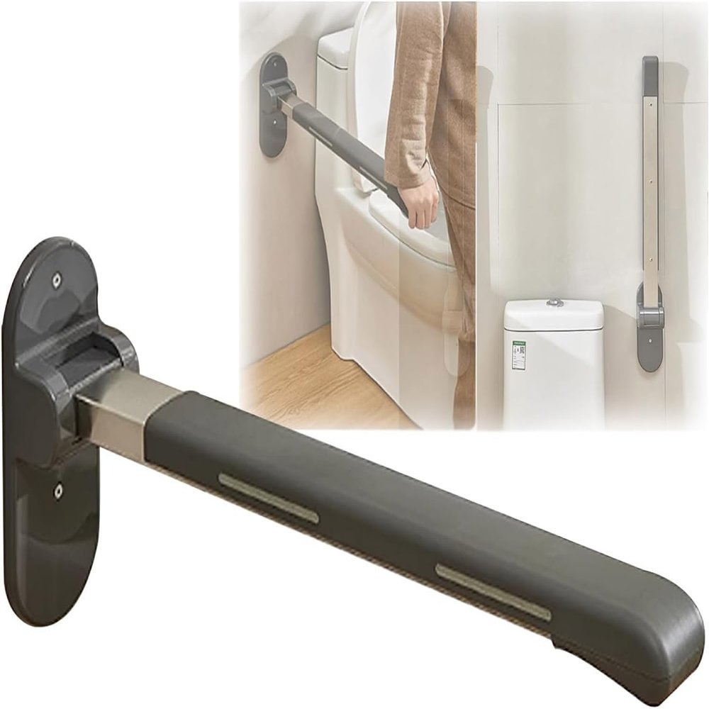 Handicapped Bathroom Folding Grab Bar, Handrail Safety Folding Grab bar Bathroom wc Toilet 300kg Load Safety Handrail for Elderly or Pregnant Woman (Color : A)