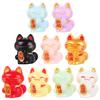 9Pcs Mini Luck Cat Figurines Resin Mixed Style Cute Cat Statues for Micro Landscaping, Fairy Garden, Planter, Desk, and Home Decor view 1
