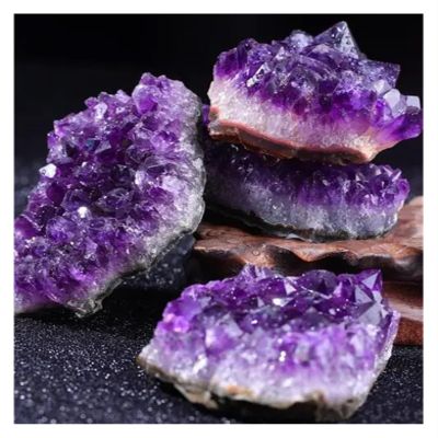 10-70g, 30-50mm, Amethyst Crystal Hole, Natural Crystal Quartz Stone, Wand Point Energy, Healing Mineral Stone Rock, Home Decoration geode (Color : 50-60g)