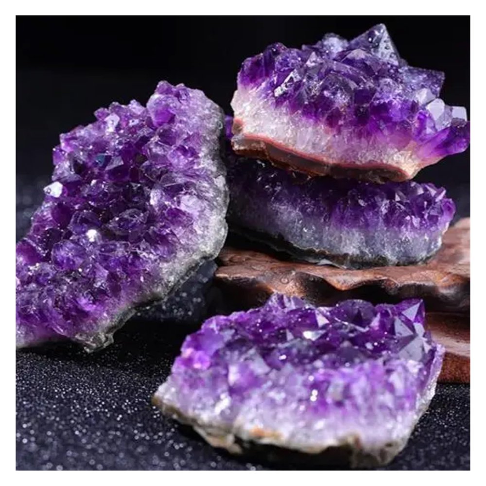 10-70g, 30-50mm, Amethyst Crystal Hole, Natural Crystal Quartz Stone, Wand Point Energy, Healing Mineral Stone Rock, Home Decoration geode (Color : 50-60g)