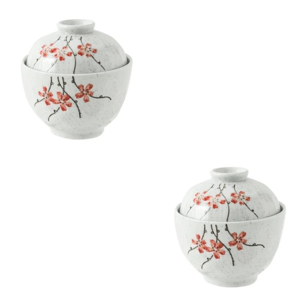 1 Set Ceramic Stew Pot Ceramic Stew Bowl Soup Bowl with Lid Japanese Ceramic Bowl Stewing Pot Ceramic Soup Bowl Bird's Nest Pho Steamed Egg Cup Tableware Saucepan Ceramics White ( Color : Whitex2pcs ,