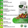 Aamatec Life Organic Superfood Greens Fruits and Veggies Complex - Best Dietary Supplement with 14 Greens and 14 Fruits & Vegetables with Alfalfa & Antioxidant Organic Ingredients Non-GMO 240 Capsules view 4