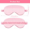 2 Pack Sleep Mask Silk Eye Mask Cover for Sleeping, Soft Satin Blindfold with Elastic Strap, Blocks Light and Reduces Puffy Eyes, Comfortable Night Sleeping Mask for Women Men (Black&Pink) view 2