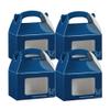 Bio Tek 4 x 2.5 x 2.5 Inch Gable Boxes For Party Favors, 25 Attractive Gift Boxes - Frenchie The Bulldog Design, Clear PET Window, Blue Paper Barn Boxes, Built-In Handle view 1