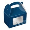 Bio Tek 4 x 2.5 x 2.5 Inch Gable Boxes For Party Favors, 25 Attractive Gift Boxes - Frenchie The Bulldog Design, Clear PET Window, Blue Paper Barn Boxes, Built-In Handle view 2