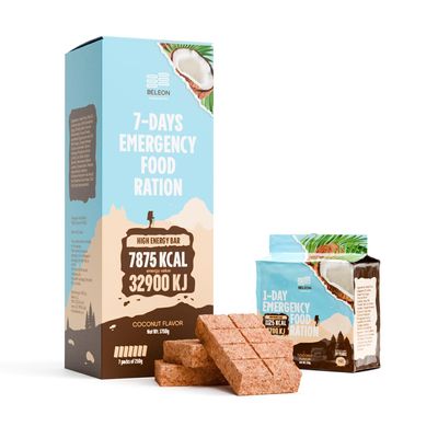 Emergency Food Supply - Coconut Survival Ration - 20 Years Shelf Life - 7 Days